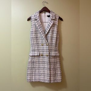 Alice + Olivia classics Jordy Double Breasted Tuxedo Dress in Black and Ecru